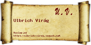 Ulbrich Virág névjegykártya